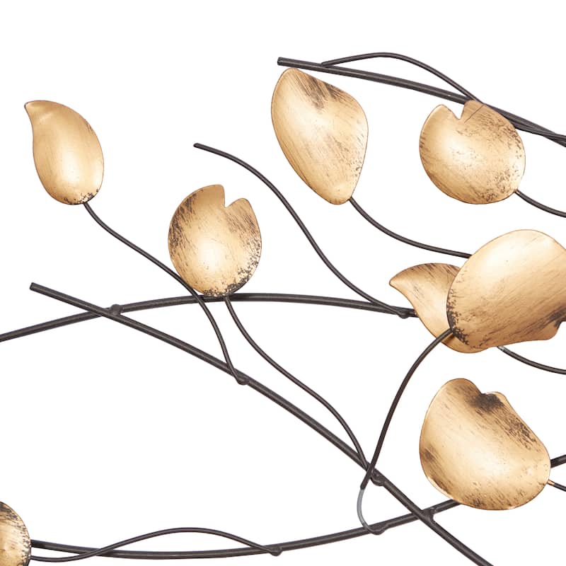 Metal Leaf Wall Decor - Gold - Roche River Decor