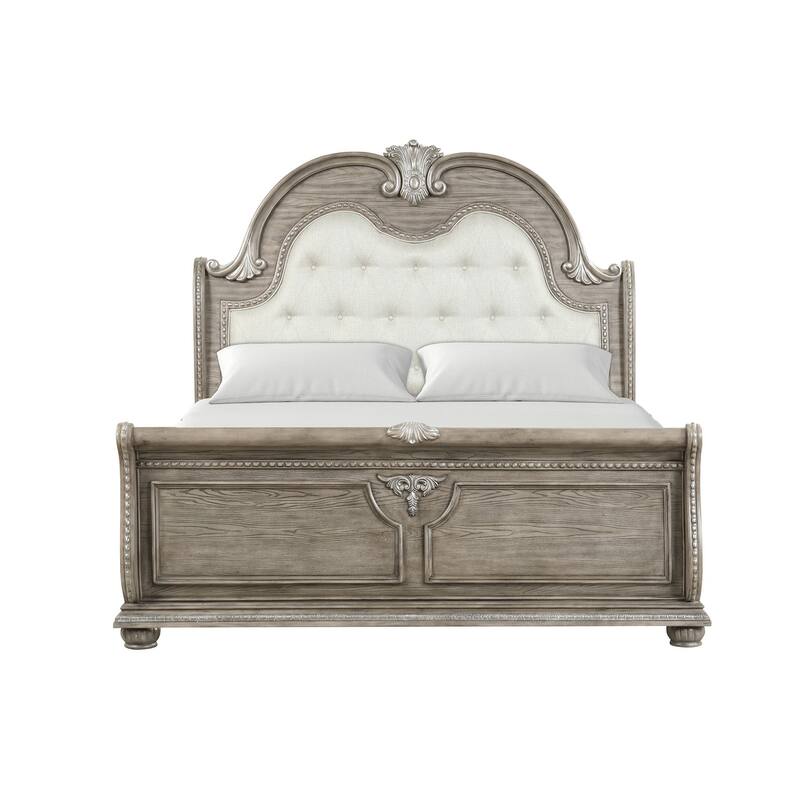 Lucca Gray Wood Frame Bed - Queen
