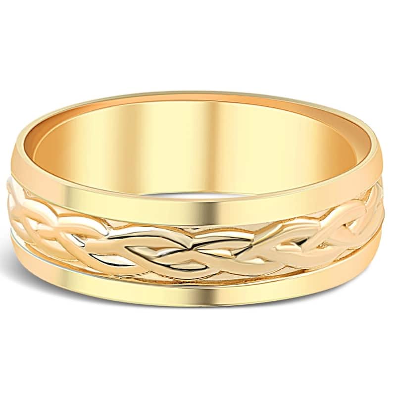 Hand Braided Wedding Band 14K Yellow Gold