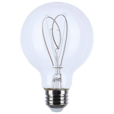 6W LED Reminiscent Flex Gray Filament G25 Loop Medium Base 2700K CCT 120V - Clear