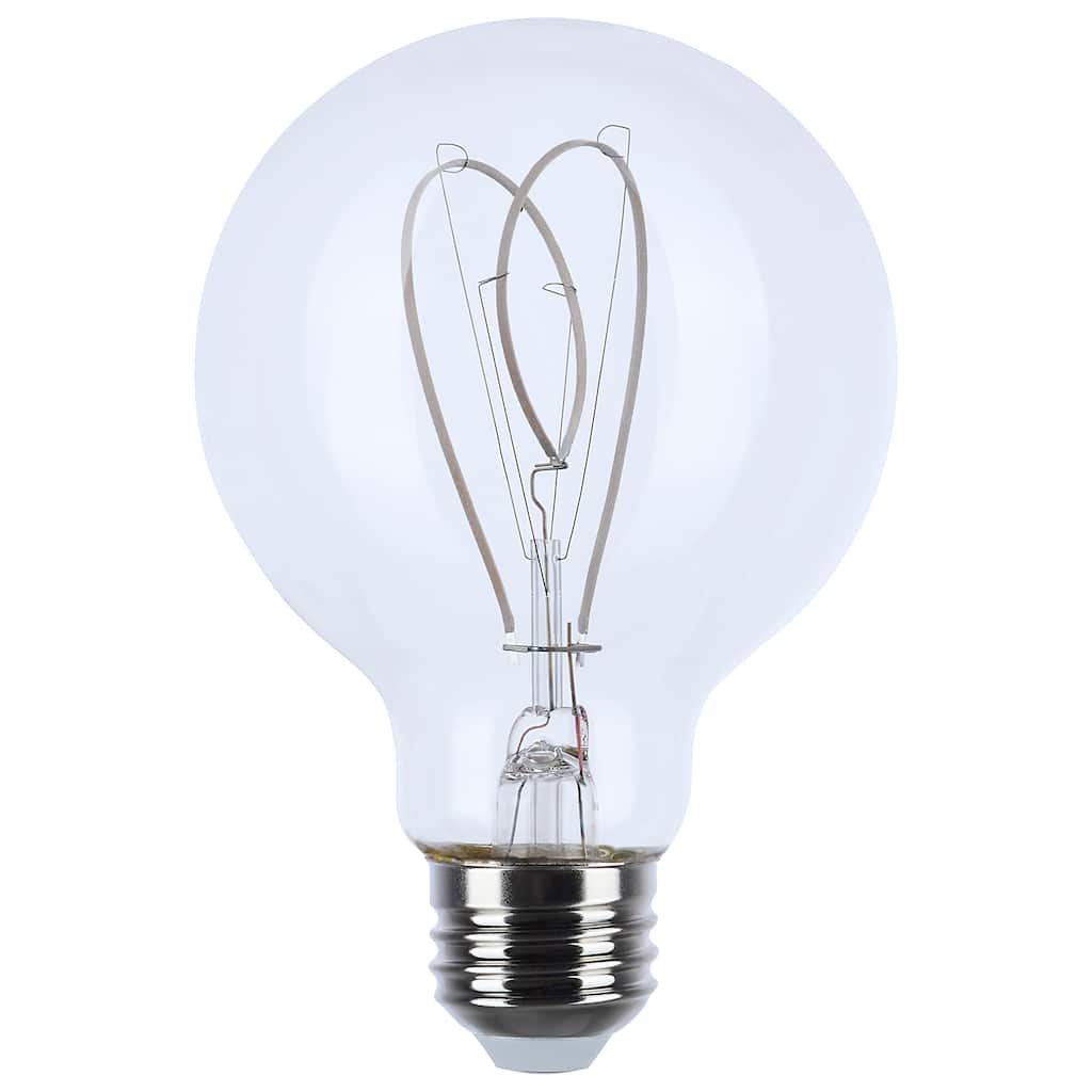 6W LED Reminiscent Flex Gray Filament G25 Loop Medium Base 2700K CCT 120V - Clear