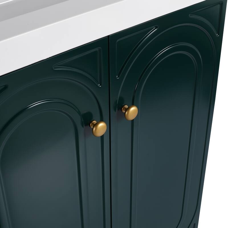Modern 24 Inch Freestanding Bathroom Vanity Base without Sink, Storage Cabinet with Soft-Close Doors and Adjustable Shelves