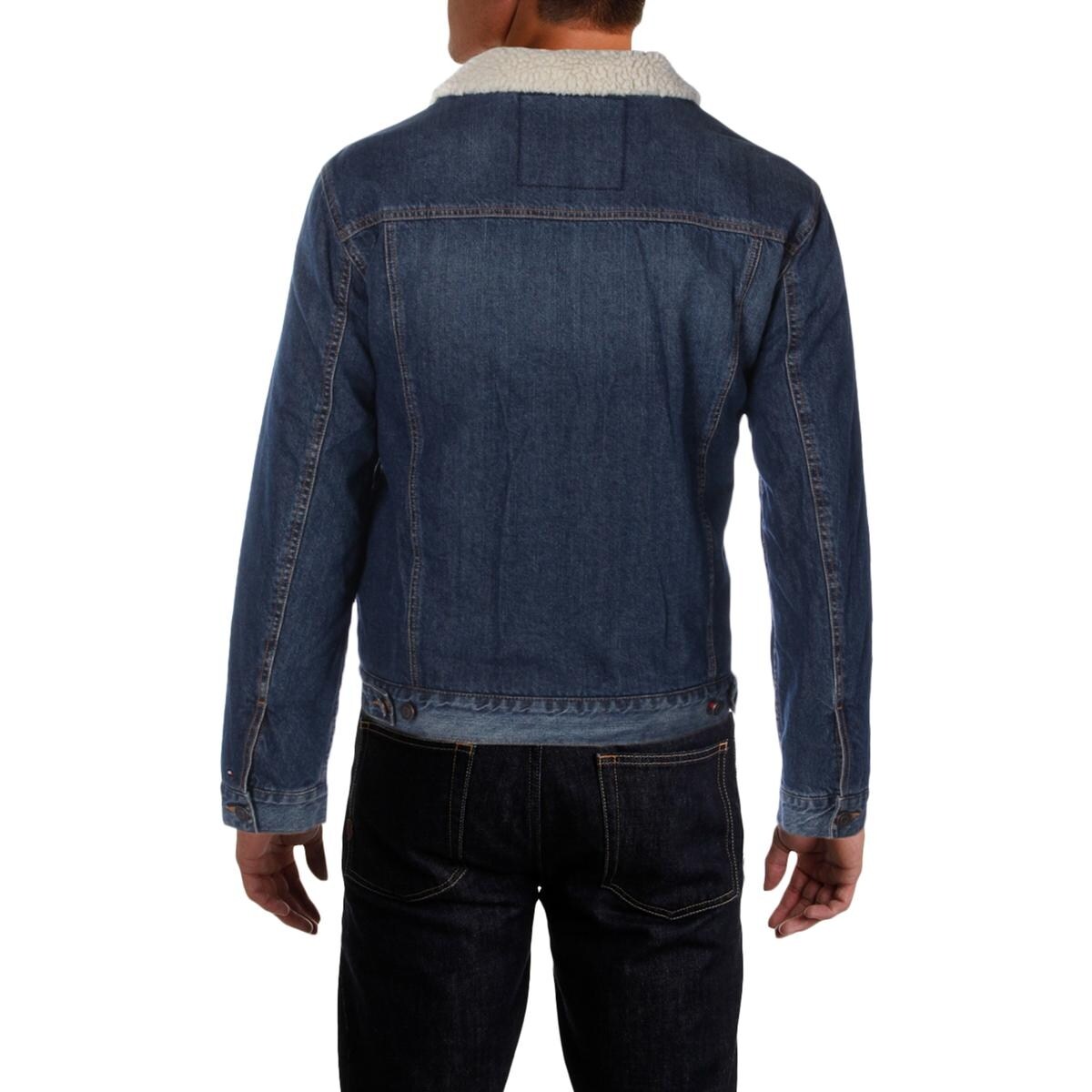 tommy hilfiger jean jacket with fur