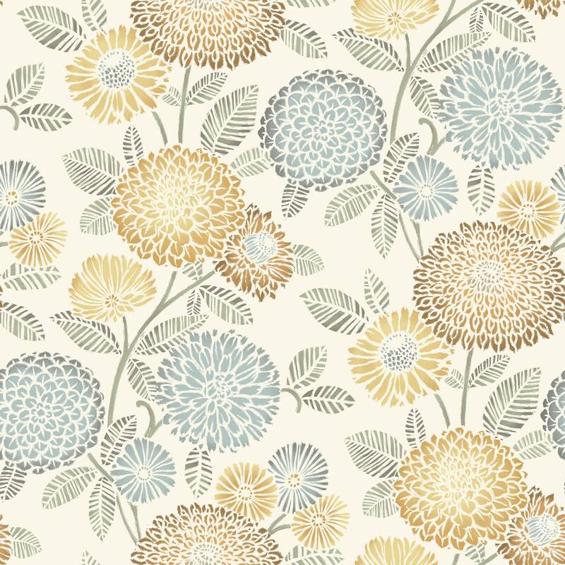 Chesapeake Zalipie Apricot Floral Trail Wallpaper