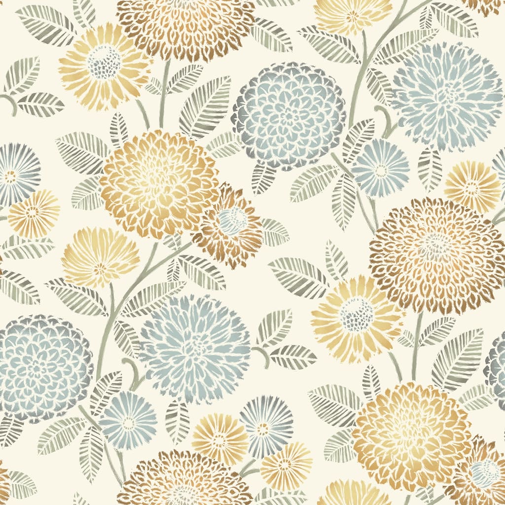 Chesapeake Zalipie Apricot Floral Trail Wallpaper