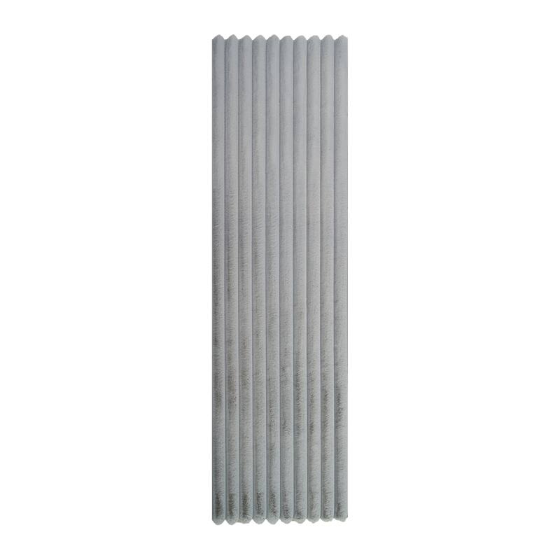 Madrid Collection Ultra Soft Ribbed Faux Fur Area Rug - Silver - Runner - 2'3 x 8