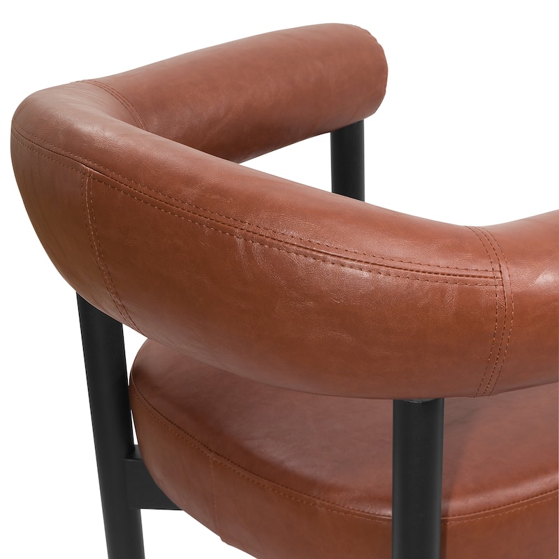 Art Leon Mid Century Modern Upholstered Dining Chair, Open-Back Accent Chair Set of 2