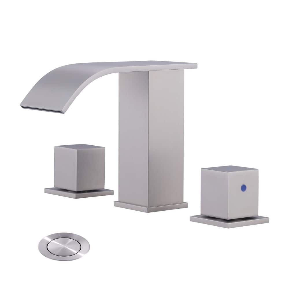 WOWOW 8-inch Two Handle Waterfall Bathroom Faucet