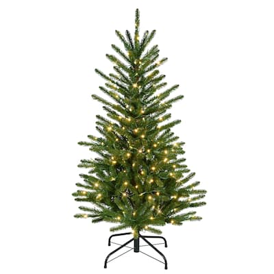Puleo International 4.5' Pre-Lit Artificial Mountain View Spruce Tree