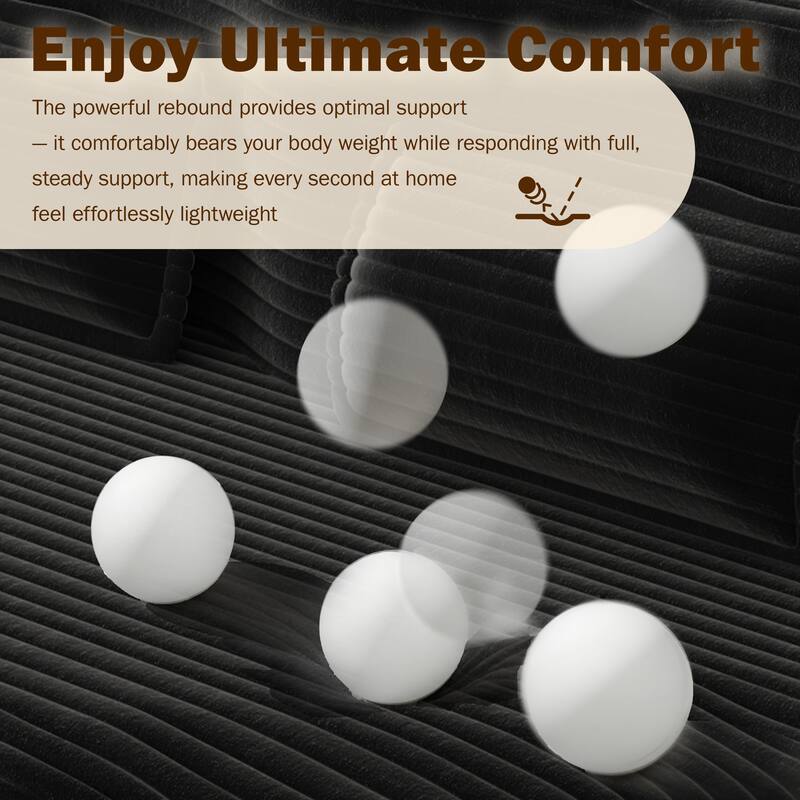 Modern Floor Sofa Bed, Convertible Corduroy Sleeper Couch Folding Loveseat with 2 Pillows