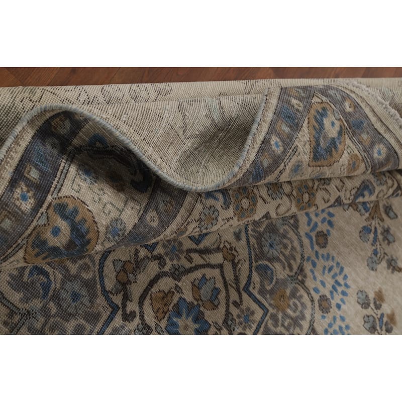 Traditional Tabriz Persian Vintage Rug Handmade Wool Carpet - 6'5" x 9'3"