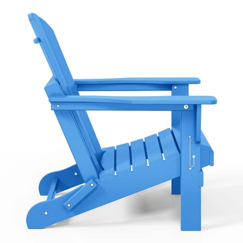 Polytrends Laguna Weather Resistant Outdoor Patio Folding Adirondack Chairs (Set of 4)