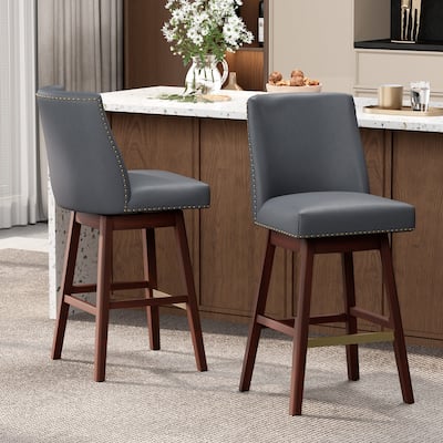 Crestlive Bar Stools Swivel Barstool with Back