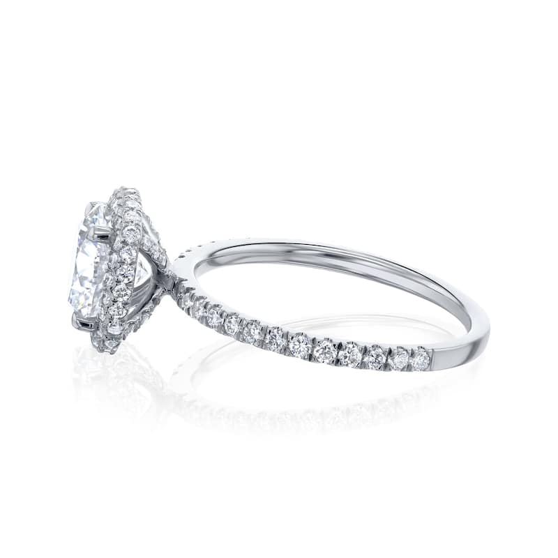 Kobelli 2.75 Carats Lab Grown Diamond Certified 14k Solid Gold Near Eternity Wrap Halo Snow Cone Ring