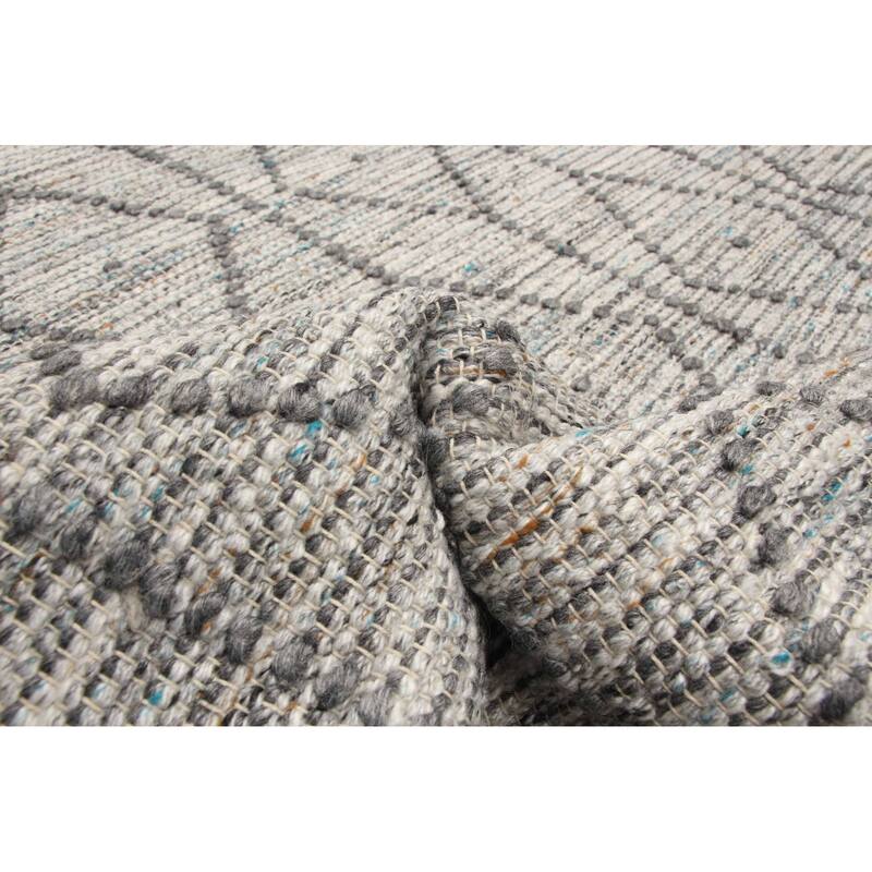 ECARPETGALLERY Braid weave Sienna Grey Wool Rug - 5'3 x 7'3