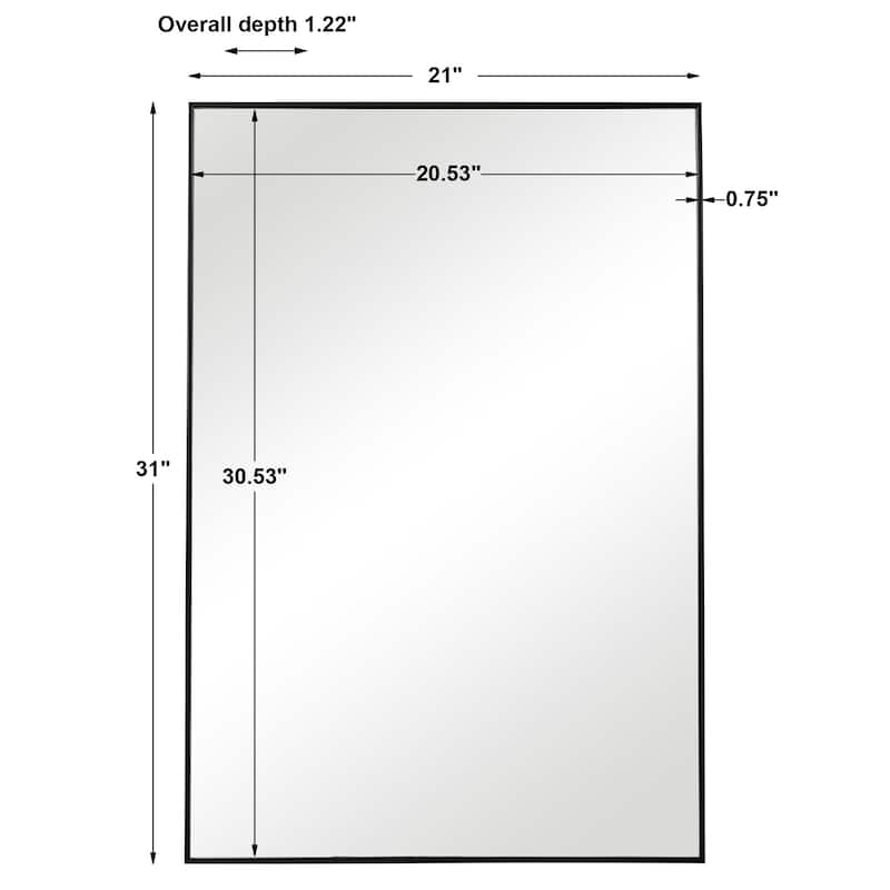 Copper Grove Thin Framed Rectangular Wall Mirror
