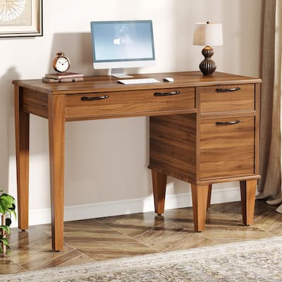 47-in Farmhouse Computer Desk with 3 Drawers