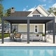 preview thumbnail 164 of 194, EROMMY Outdoor Louvered Pergola with Adjustable Aluminum Roof – Rainproof Gazebo for Patio & Garden 12'x16' Electric&LED - Dark Gray