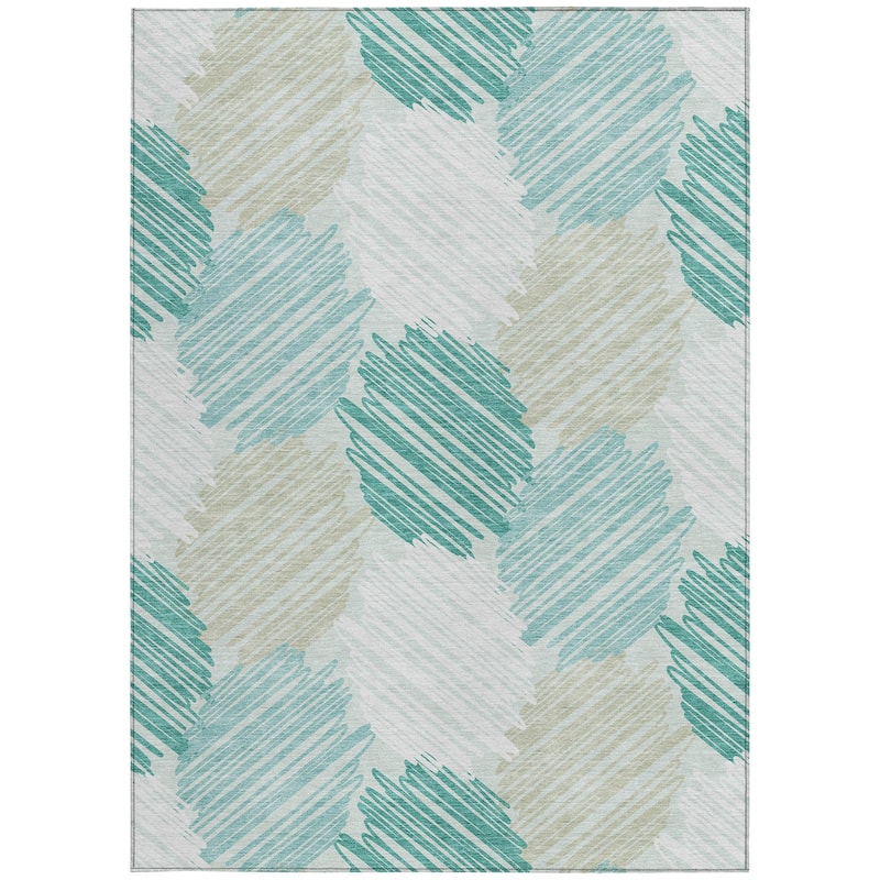 HomeRoots Geometric Transitional Rectangle Outdoor Rug