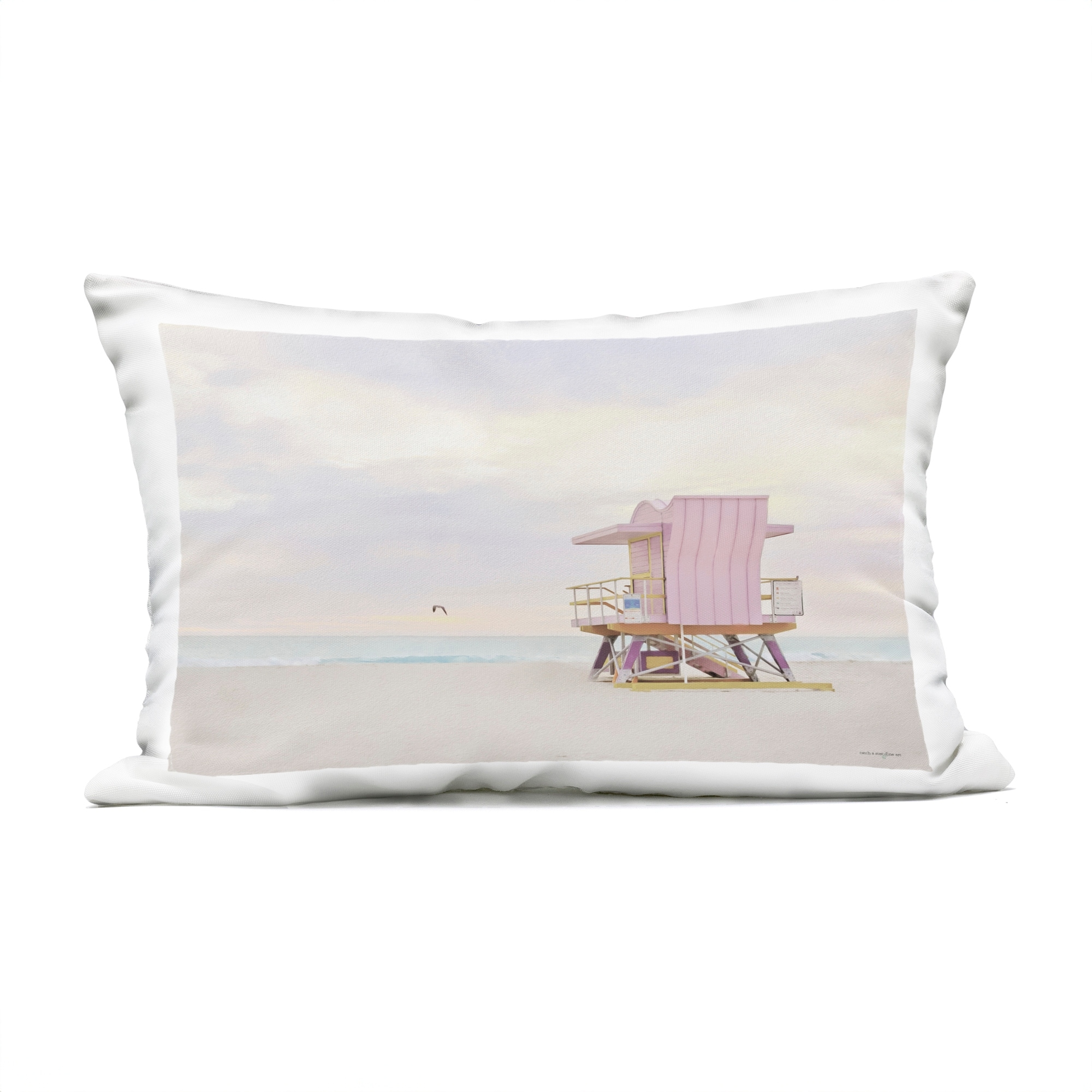 Stupell Pink Paradise Beach Printed Outdoor Throw Pillow Design by Seven Trees Design