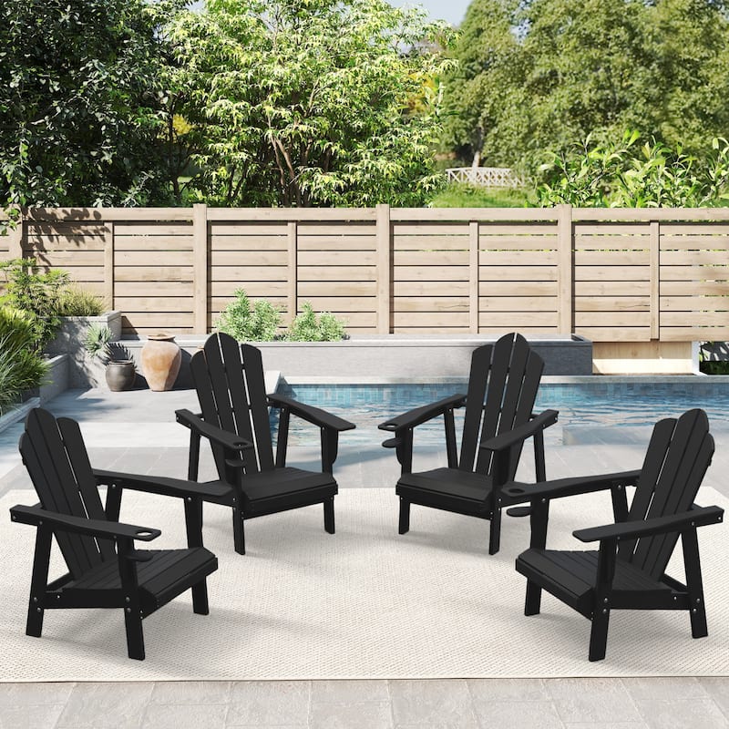 Outdoor HDPE Adirondack Chairs Outdoor Chair Plastic Lawn Chairs for Outdoor Use Set of 4