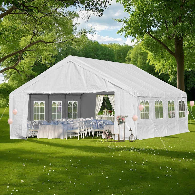 Aoodor Galvanized 20'W x 26'D Party Tent - White
