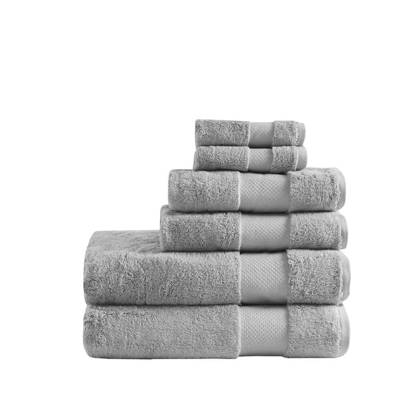 Ultra Soft 100% Cotton 6-Piece Bath Towel Set Light Gray