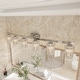 preview thumbnail 1 of 5, Acroma 6-light Modern Nickel Bathroom Vanity Light with Art Glass - 51 inches