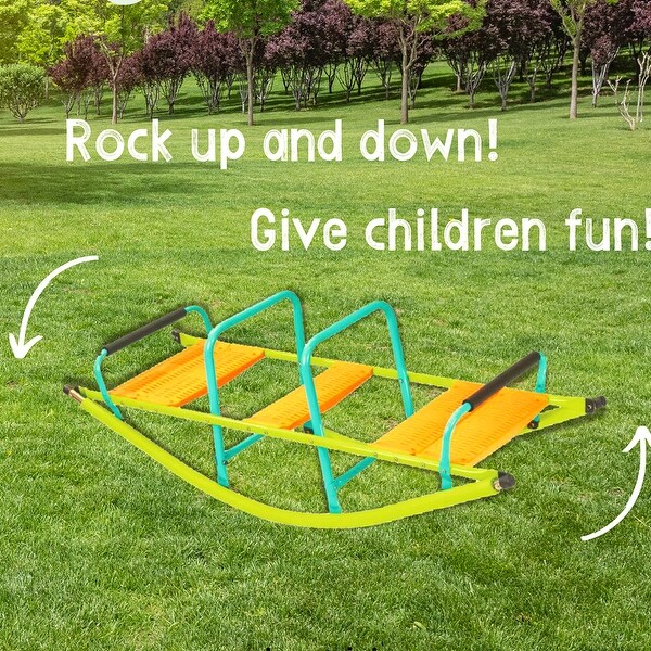 Kids Seesaw Teeter Totter, 3-Person Metal Teeter Totter, Age