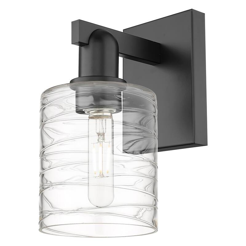 Innovations Lighting 716-1W-11-5 Cobbleskill Sconce Cobbleskill 11" - Matte Black / Deco Swirl