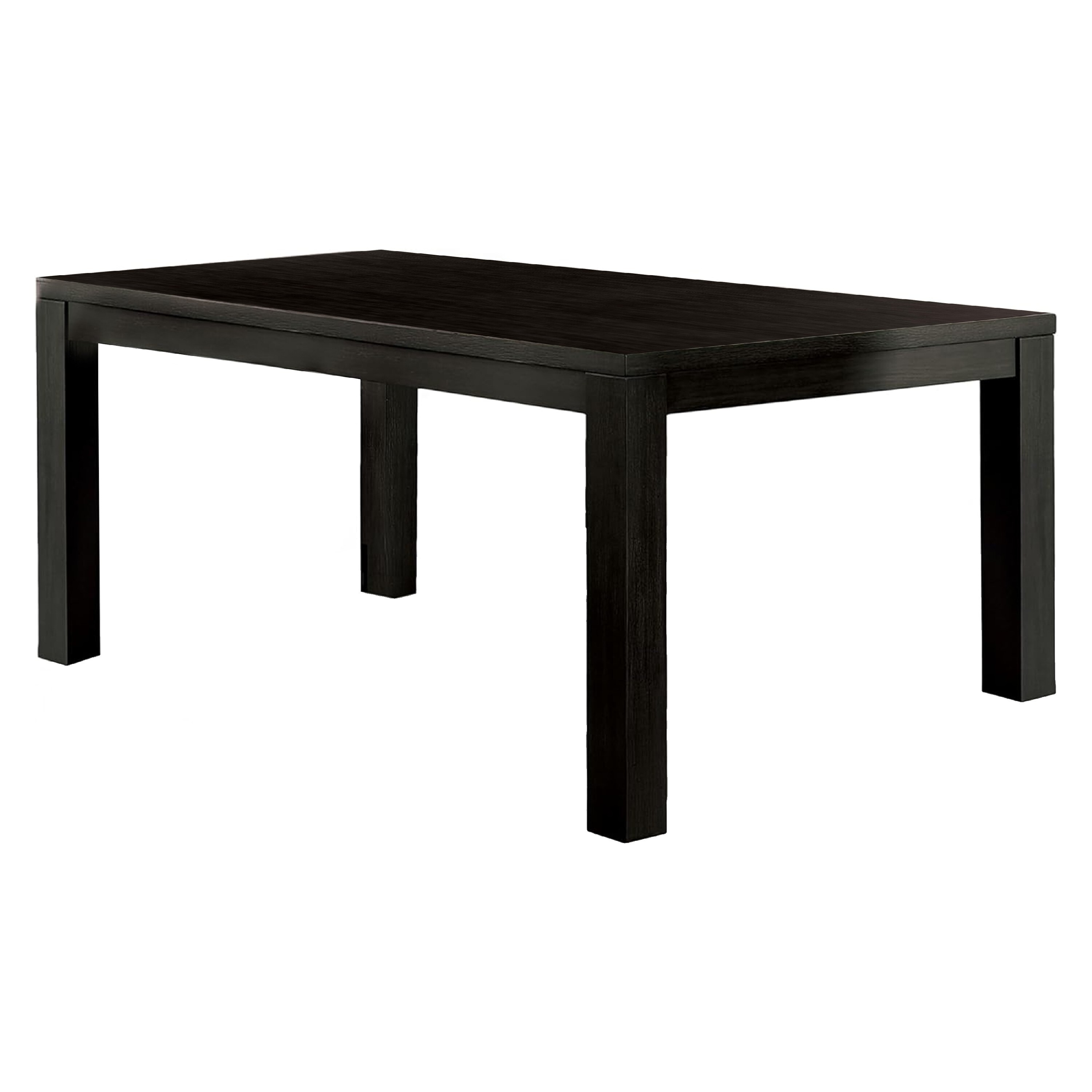 Renu Dining Table, 72 Inch, Antique Black Rectangular Solid Wood