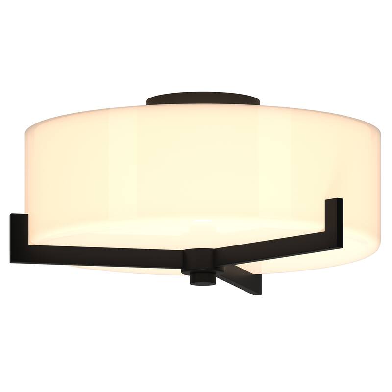 Hamlin 17.5" Wide 2-Light Semi Flush Mount with Glass Shade