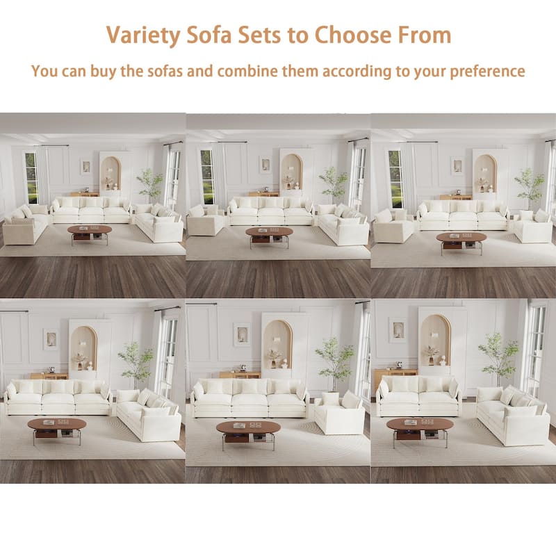 Cloud Chenille Upholstered Modular Sectional Sofa with DIY Combination Design