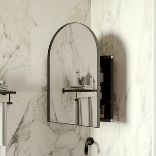 18x24 Inch Metal Corner Medicine Cabinet with Arched Mirror - Bed Bath ...