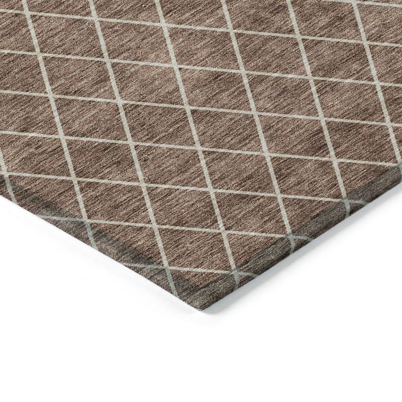 Machine Washable Indoor/ Outdoor Chantille Diamond Trellis Rug