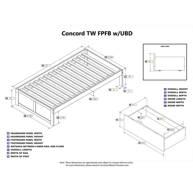 Platform Bed with Drawers & Charger - Modern Storage Bed Frame - Underbed Storage Solutions