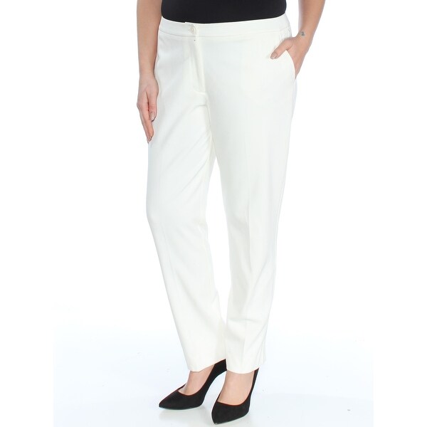 white straight leg pants