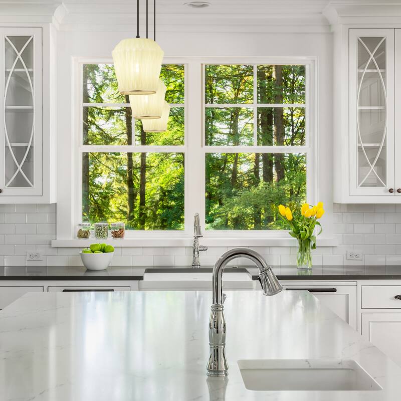 River of Goods Gold Metal and Yellow Glass Dome Shade 67.75-Inch Pendant Light - 6.75" x 6.75" x 8.75/67.75"