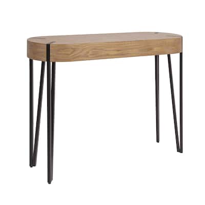 Astoria Wood Console Table with Metal Hairpin Legs - 42.0"L x 14.0"W x 30.3"H