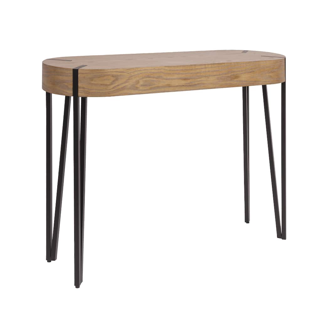 Astoria Wood Console Table with Metal Hairpin Legs - 42.0"L x 14.0"W x 30.3"H