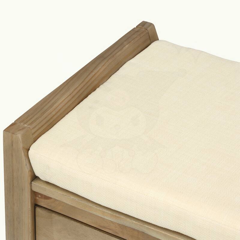 Shoe Rack with Cushioned Seat and Drawers