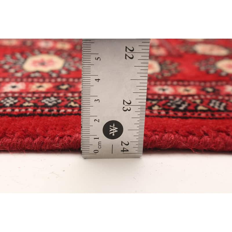 ECARPETGALLERY Hand-knotted Peshawar Bokhara Red Wool Rug - 4'8 x 6'10