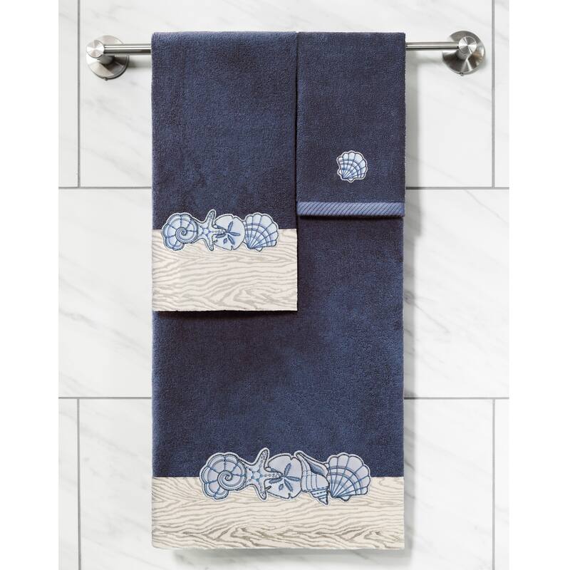 Authentic Hotel and Spa Turkish Cotton Shell Row 2PC Hand Towel Set