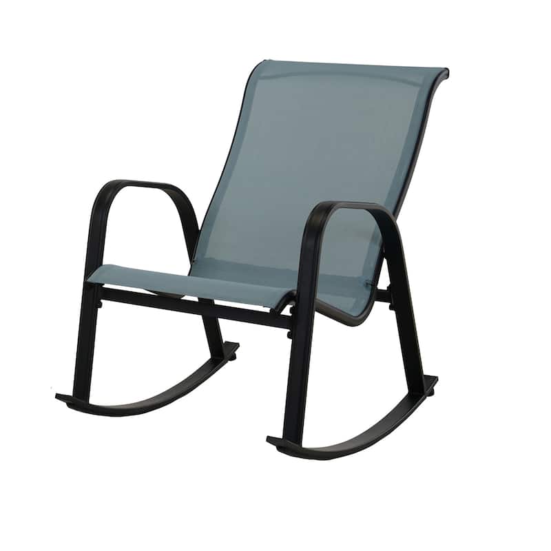 Outdoor Rocking Chair, Steel Rocker Seating Outside for Front Porch, Garden, Patio, Backyard