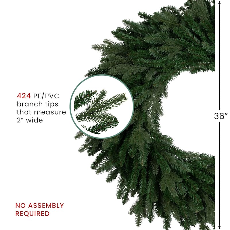 Grande Spruce Artificial Christmas Wreath 36-Inch Unlit - 36"