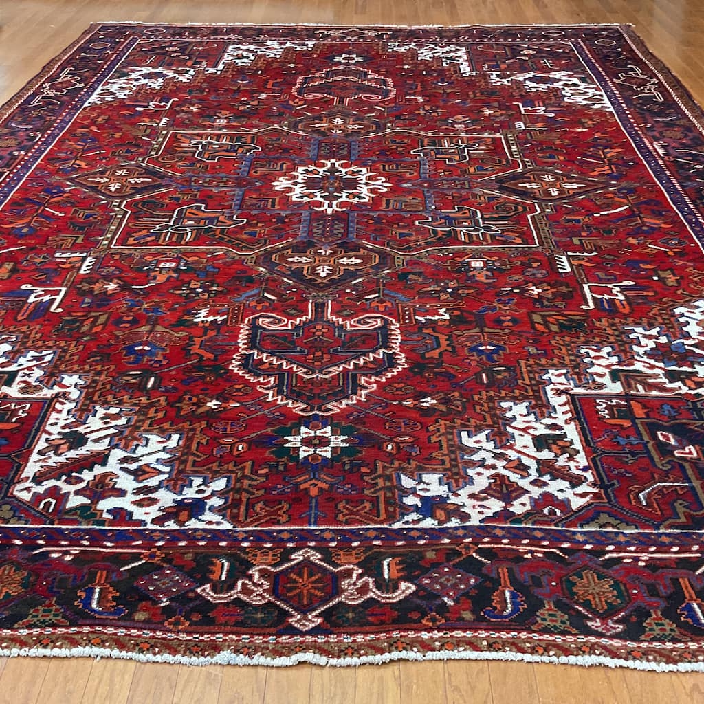HERAT ORIENTAL Handmade Fine Persian Heriz Wool Rug - 10' x 13'