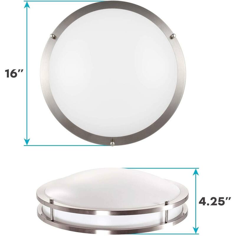 Luxrite 16 Inch LED Flush Mount Ceiling Light, Color Temperature Selectable 2700K / 3000K / 3500K / 4000K / 5000K