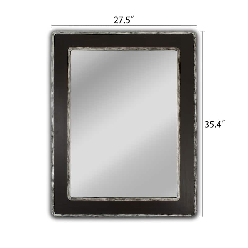 Silver/ Black Wall Mounted Accent Mirror - Silver