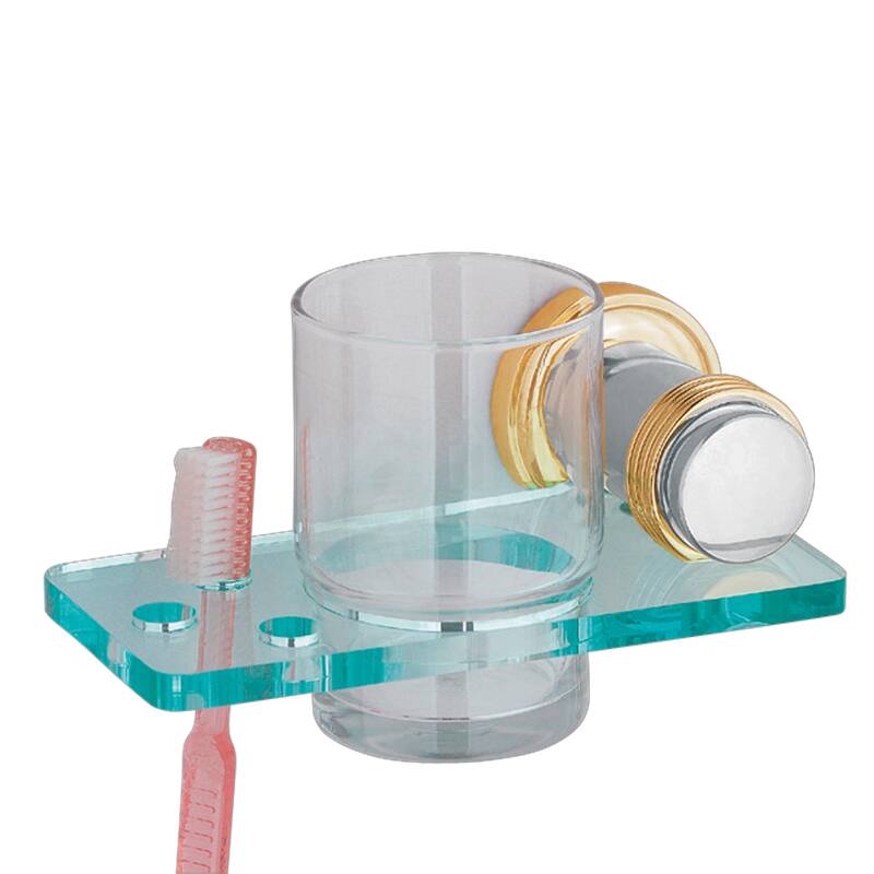 Glass Toothbrush Holder Victorian Spectrum Brass Bracket | Renovator's Supply