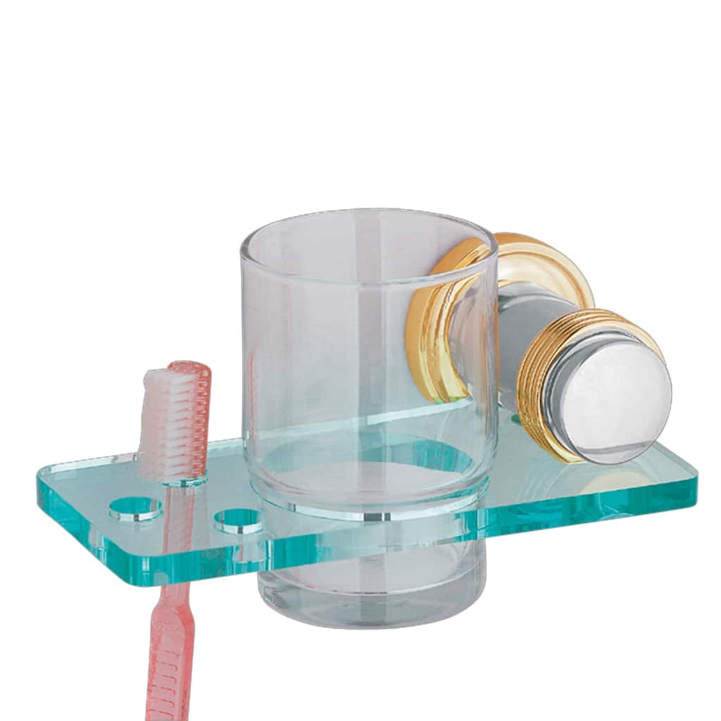 Glass Toothbrush Holder Victorian Spectrum Brass Bracket | Renovator's Supply